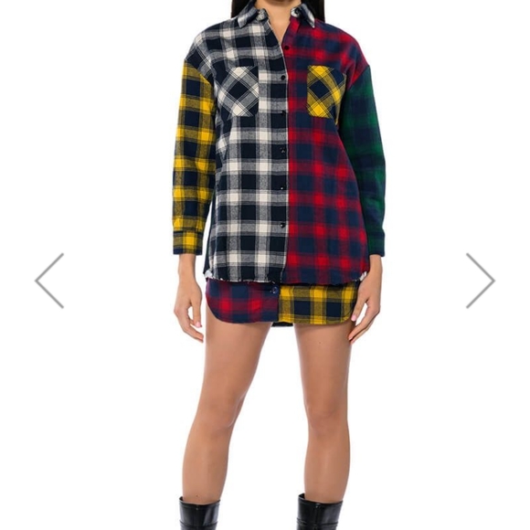 Akira plaid top size L skirt medium with stretch - Picture 2 of 4